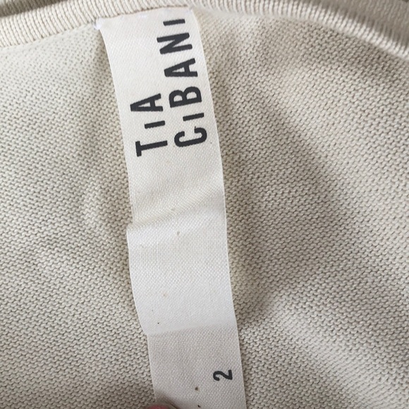 Tia Cibani Sweater Dress 2 white gray sheath - Picture 8 of 8